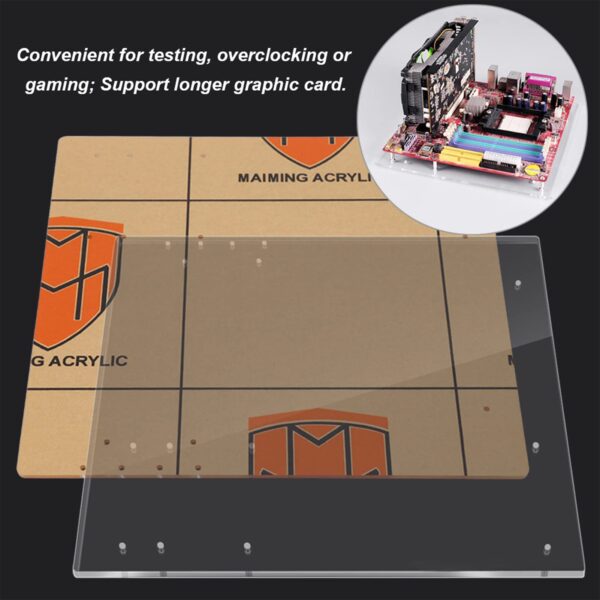 Computer Case Open Frame, Transparent Motherboard Acrylic Frame, Overlock Computer Case DIY Base Stand for M ATX - Image 2