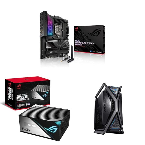 ASUS ROG Maximus Z790 Hero ATX Gaming Motherboard & Thor 1200W Platinum II (1200 Watt, Fully Modular Power Supply & ROG Hyperion GR701 EATX Full-Tower Computer case, Black