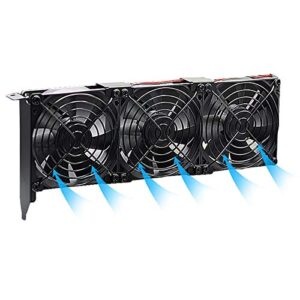 Fengkengji Universal VGA Cooler Dual 80mm Graphics Card Heatsink Fans Slot Fan GPU Cooler Dual 80mm Graphic Card Fans for Video Card VGA Cooler Three Cooling Fan GPU Radiator