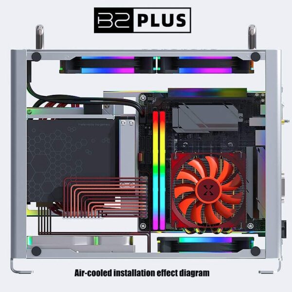 ITX Case Mini Size, Support 240 Water Cooling Aluminum Desktop PC Case, DIY Computer Chassis with Interchangeable Side Panels for Gamer Office Home Personal Use-with Acrylic Side Panel - Image 8