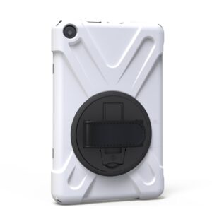 Fire HD 8 2017 Case with Kickstand, Anti-Scratch Cover Shell [Rugged] [Protective] [3 Layer] [Heavy Duty] [Shock Absorption] [Sleep / Wake Up] for Apple Fire HD 8 2017 (white)