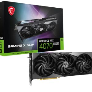 MSI Gaming RTX 4070 Super 12G Gaming X Slim Graphics Card (NVIDIA RTX 4070 Super, 192-Bit, Extreme Clock: 2655 MHz, 12GB GDRR6X 21 Gbps, HDMI/DP, Ada Lovelace Architecture)