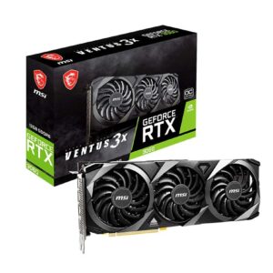 MSI Gaming GeForce RTX 3060 12GB 15 Gbps GDRR6 192-Bit HDMI/DP PCIe 4 Torx Triple Fan Ampere OC Graphics Card (RTX 3060 Ventus 3X 12G OC) (Renewed)