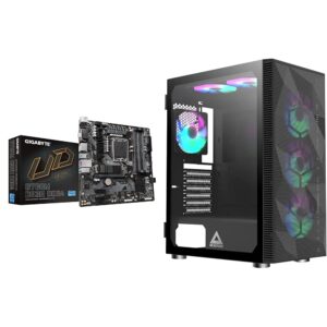 GIGABYTE B760M DS3H DDR4 Intel LGA 1700 Motherboard and Montech X3 Mesh ATX Mid-Tower Case with 6 RGB Lighting Fans