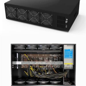 JWWYJ Ethereum Mining Rig System, Complete Crypto Miner with Windows10，Including 8gpu Mining Motherboard、2000w Power Supply、CPU、Ssd、Ram、PSU Computer Case Mining Machine（Without Gpu