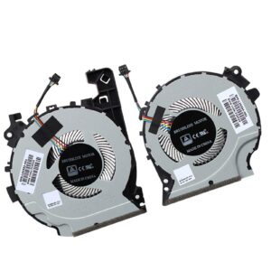 CPU + GPU Cooling Fan Replacement for HP Pavilion 15-CX TPN-C133 15-CX0068TX CX0214TX CX0598 CX0999 CX0040 CX0065 CX0068 CX0070 1CX0071 CX0072 Q207 5V 4PIN DFS501105PR0T + DFS481305MC07