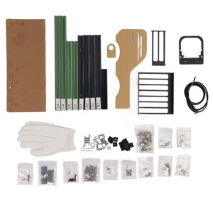 Eulbevoli Vertical Computer Case, Aluminum Strong Compatibility Open Computer Case Easy Disassembly Assembly for Home(Green Black)