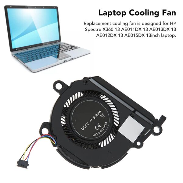 Replacement CPU GPU Cooling Fan for AE011DX 13 AE013DX 13 AE012DX 13 AE015DX 13inch Laptop, 4 Pin DC 5V 2.25W Fan, Install and Use (GPU) - Image 2