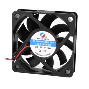 Qtqgoitem DC 5V 0.12A 60mm 2 Wires Lead Cooling Fan Black for PC Case CPU Cooler (Model: bf4 72b 5b5 b6b 01f)