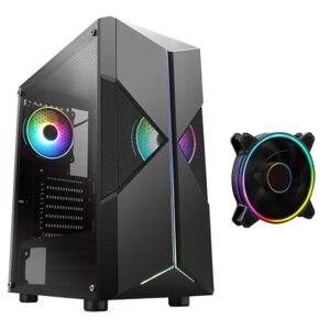 HDYD Gaming Case,Mid-Tower PC Gaming Case ATX/M-ATX/ITX - Front I/O USB 3.0 Port - Acrylic Side Panel - 8 Fan Position - Water-Cooling Ready (Size : 1 Fan)