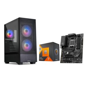 AMD Ryzen 7 7800X3D 8-Core16-Thread Desktop Processor + MSI PRO B650-P WiFi ProSeries Motherboard (AMD AM5, ATX, DDR5, PCIe 4.0) + LIAN LI LANCOOL 205 MESH C Desktop Computer Case Black