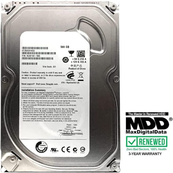 MDD MAXDIGITALDATA - ST3500414CS 500GB 5900RPM 16MB Cache SATA 3.0Gb/s 3.5-inch Surveillance Hard Drive - 3 Year Warranty (Renewed) - Image 2