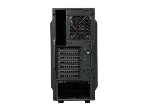 Computer Cases PC, Home Office Gaming, Micro ATX Mid Tower with Blue LED Fans USB 3.0, Black - Image 7