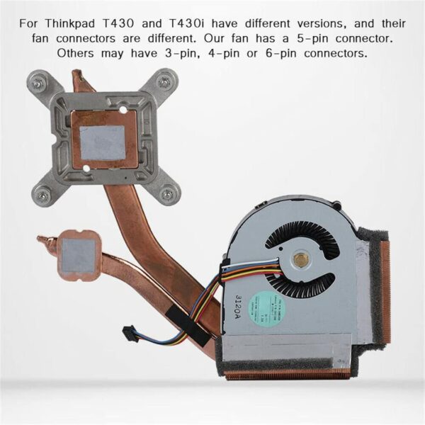 Cooling Fans Replacement for Lenovo IBM ThinkPad T430 T430i CPU Cooling Fan with Heatsink 04W3270 0B41089 - Image 6