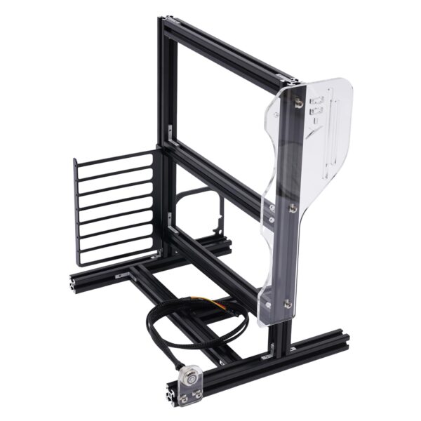 DIY Computer Motherboard Case Rack, Bare Metal PC Frame Vertical Test Bench Computer Case, Self-Assembly Open Air Water Cooling Fan Chassic Rack, Fits ITX M-ATX ATX Motherboard Open Chassis (Black)