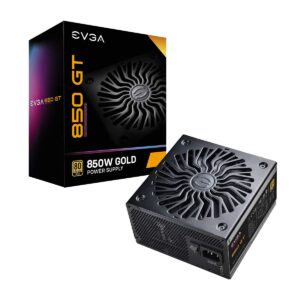 EVGA Supernova 850 GT, 80 Plus Gold 850W, Fully Modular, Auto Eco Mode with FDB Fan, 7 Year Warranty, Includes Power ON Self Tester, Compact 150mm Size, Power Supply 220-GT-0850-Y1 (Renewed)
