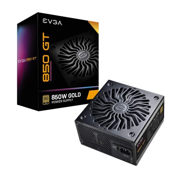 EVGA Supernova 850 GT, 80 Plus Gold 850W, Fully Modular, Auto Eco Mode with FDB Fan, 7 Year Warranty, Includes Power ON Self Tester, Compact 150mm Size, Power Supply 220-GT-0850-Y1 (Renewed)