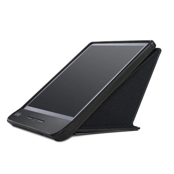 Kobo Libra H2O Flip Cover, Heavy Duty Folding Hard Kid Proof Cover PU Ultra Slim Smart Case with Auto Wake Up/Sleep Protection Shell Shockproof for Kobo Libra H2O 7.0 2019 Tablet PC (Black) - Image 4