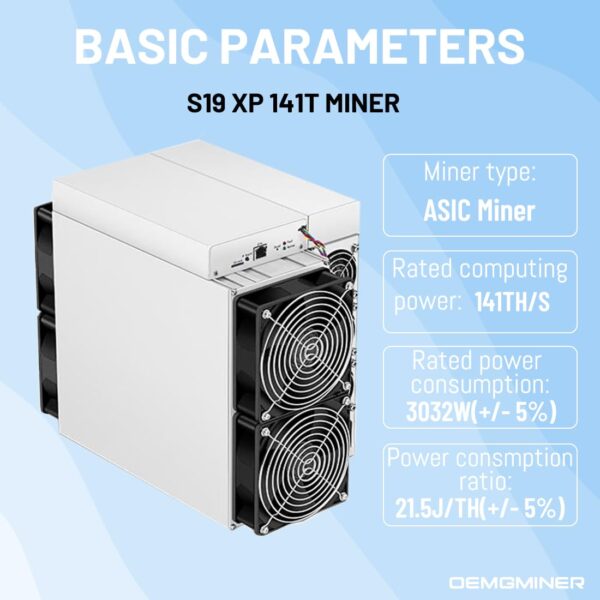 OEMGMINER Bitmain Antminer Miner S19 XP 141T 3032W Bitcoin Miner BTC/BCH Miner Crypto Mining (Antminer S19 XP 141Th) (Renewed) - Image 2