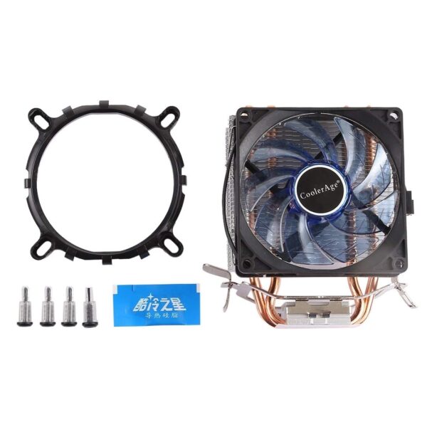 Tangyongjiao Computer Accessories LED CPU Cooler Pure Copper Double Heat Pipe CPU Radiator CPU Fan, with Blue Light - Image 5
