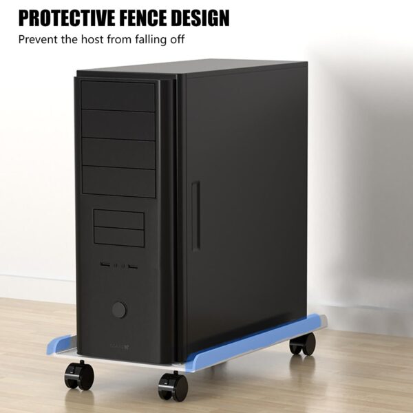 YUGSHNKFC Adjustable Computer Tower Stand CPU Stand with 4 Rolling Caster Wheel Under Desk CPU Holder PC Floor Risers - Image 8