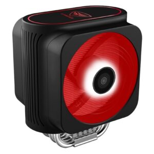 EKFVNIQQ GI-D66A CPU Cooler 6 Heat Pipes Dual Silent Fans RGB Cooler with Controller for 115X 2011 2066 AM4 (Color : RGB 12V 4PIN, Size : RGB)