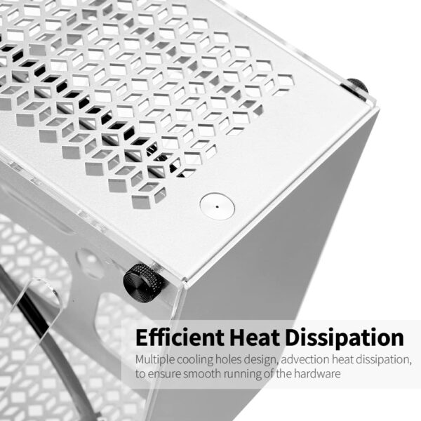 YIWENG Portable Small Computer Case Aluminum Shell Support Mini-ITX Motorad 300mm Graphics Card 63mm Height CPU Radiator Silver - Image 3