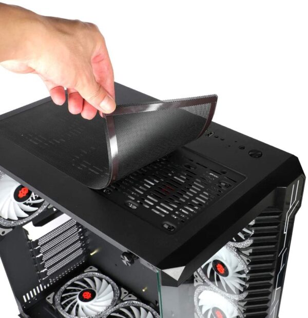 Gaming pc Case ATX Computer Game mid Tower 3.0 USB Tempered Glass Panel with 10PCS ARGB Fans Control Remote Black - Image 5
