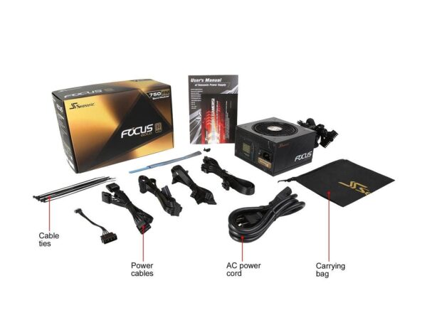 Seasonic Focus 750 Gold SSR-750FM 750W 80+ Gold ATX12V & EPS12V Semi-Modular - Compact 140 mm Size Power Supply (Renewed) - Image 7