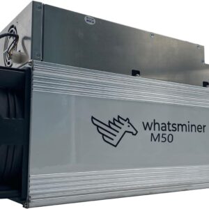 Whatsminer M50S 132TH/S Bitcoin ASIC Miner(26 J/T, 3432W, 220V, SHA256), High Reliable, SHA256 Algorithm (BTC/BCH/BSV), Air-Cooling, PSU/Power Cord Included (Renewed)