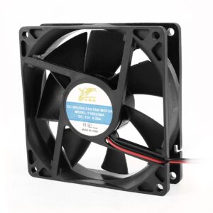 Qtqgoitem DC 12V 0.20A 2 Terminals PC CPU Cooler Cooling Fan Black 92mmx92mm (Model: 5f2 7ab fef 0e0 ec6)