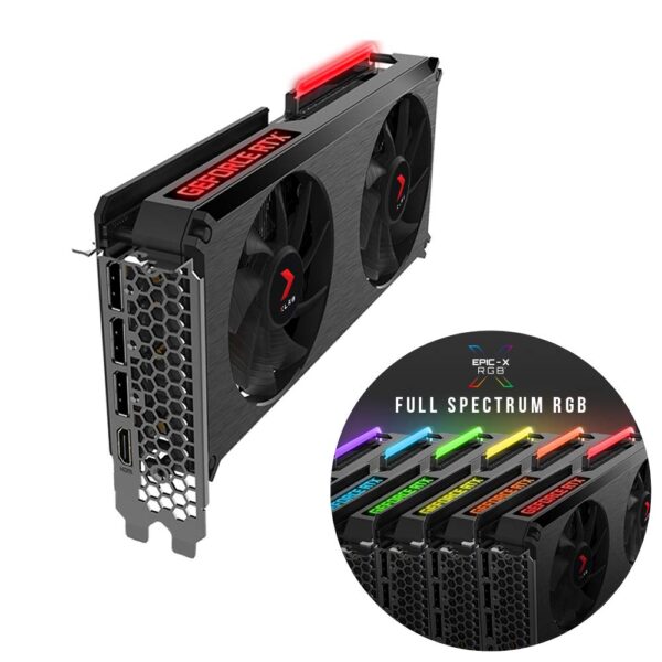 PNY GeForce RTX™ 3060 Ti 8GB XLR8 Gaming Revel Epic-X RGB™ Dual Fan Graphics Card LHR (Renewed) - Image 2