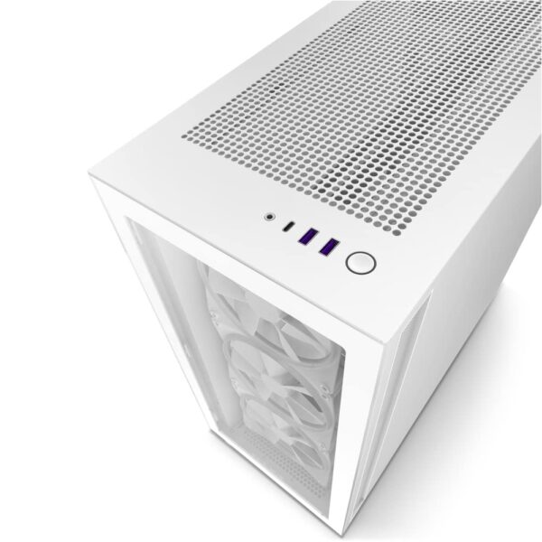 NZXT H7 Elite - CM-H71EW-01 - ATX Mid Tower PC Gaming Case - Front I/O USB Type-C Port - Quick-Release Tempered Glass Side Panel - Vertical GPU Mount - Integrated RGB Lighting - White - Image 7