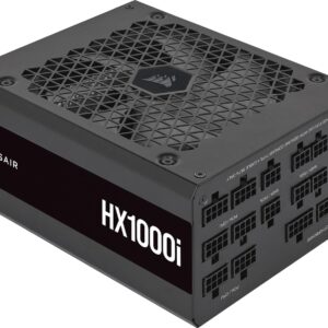 Corsair HX1000i Fully Modular Ultra-Low Noise ATX Power Supply - ATX 3.0 & PCIe 5.0 Compliant - Fluid Dynamic Bearing Fan- 80 Plus Platinum Efficiency - Black (Renewed)