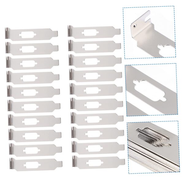 SaditY 20 PCS Chassis Computer Chassis Block Baffle Half Height Slot Cover Computer Computer Case Blank Deflector Mini Steel PCI L Blank Bracket Graphics Card Chassis Bits Block 2u - Image 6
