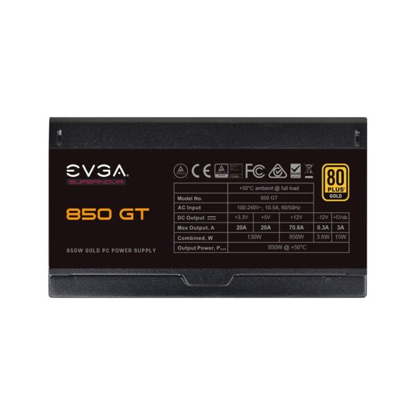 EVGA Supernova 850 GT, 80 Plus Gold 850W, Fully Modular, Auto Eco Mode with FDB Fan, 7 Year Warranty, Includes Power ON Self Tester, Compact 150mm Size, Power Supply 220-GT-0850-Y1 (Renewed) - Image 6