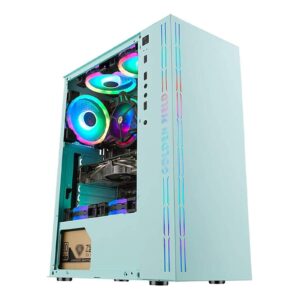 Computer Gaming Case,Comes with RGB Light Strip,Desktop Case,Supports ATX M-ATX ITX,Pre-Installed 7 Fans,Supports Air Cooling (Color : Style 3)