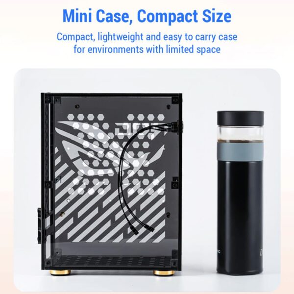fangzi Portable Small Computer Case Plexiglass Shell Compact PC Case Desktop PC Case Mini-ITX Motoard Flex Power Supply, Transparent - Image 6