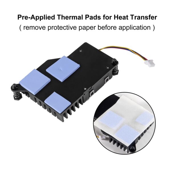 for Raspberry Pi 5 Active Cooler Fan Heatsink Aluminum Speed Adjustable PWN Cooling Fan Heat Sink Radiator Speed Control for Raspberry Pi 5 - Black - Image 5