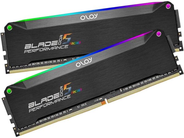 OLOy DDR5 RAM 32GB (2x16GB) Black Hairline Blade RGB 6400 MHz CL36 1.35V Gaming UDIMM for Intel (MD5U1664360IRKDA)