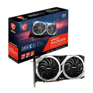 MSI Gaming Radeon RX 6700 XT 192-bit 12GB GDDR6 DP/HDMI Dual Torx 3.0 Fans FreeSync DirectX 12 VR Ready OC Graphics Card (RX 6700 XT MECH 2X 12G OC) (Renewed)