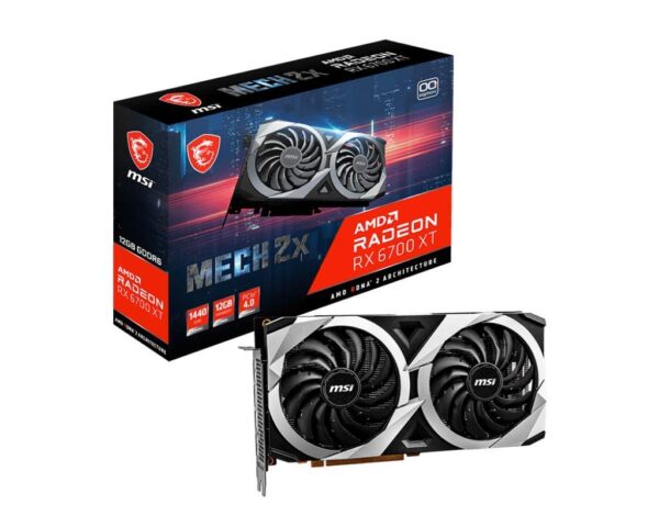 MSI Gaming Radeon RX 6700 XT 192-bit 12GB GDDR6 DP/HDMI Dual Torx 3.0 Fans FreeSync DirectX 12 VR Ready OC Graphics Card (RX 6700 XT MECH 2X 12G OC) (Renewed)