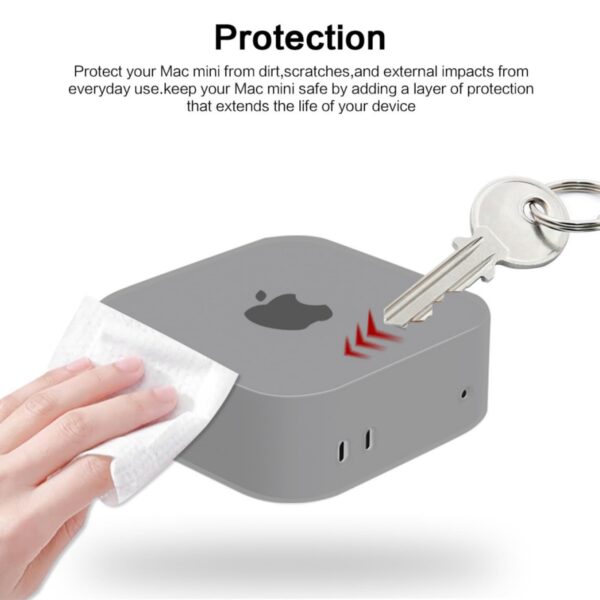 Ferbao Case for Mac Mini M4 / M4 Pro 2024,Silicone Protective Case for Mac Mini M4 / M4 Pro (Transparent) - Image 7