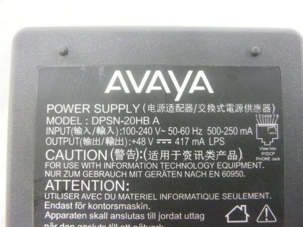 Avaya 1151C1/700356447/DPSN-20HB-A Power Supply (Renewed) - Image 2