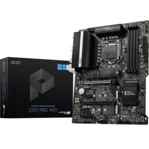 MSI Z590 PRO WiFi ProSeries PC Gaming Motherboard (ATX, 11th/10th Gen Intel Core, LGA 1200 Socket, DDR4, PCIe 4, M.2 Slots, USB 3.2 Gen 2, 2.5G LAN, DP/HDMI, Wi-Fi 6E) (Renewed)