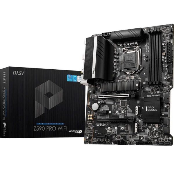 MSI Z590 PRO WiFi ProSeries PC Gaming Motherboard (ATX, 11th/10th Gen Intel Core, LGA 1200 Socket, DDR4, PCIe 4, M.2 Slots, USB 3.2 Gen 2, 2.5G LAN, DP/HDMI, Wi-Fi 6E) (Renewed)