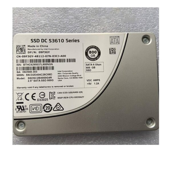 800GB for S3610 800G SATA SSD 09F3GY 9F3GY SSDSC2BX800G4R 2.5