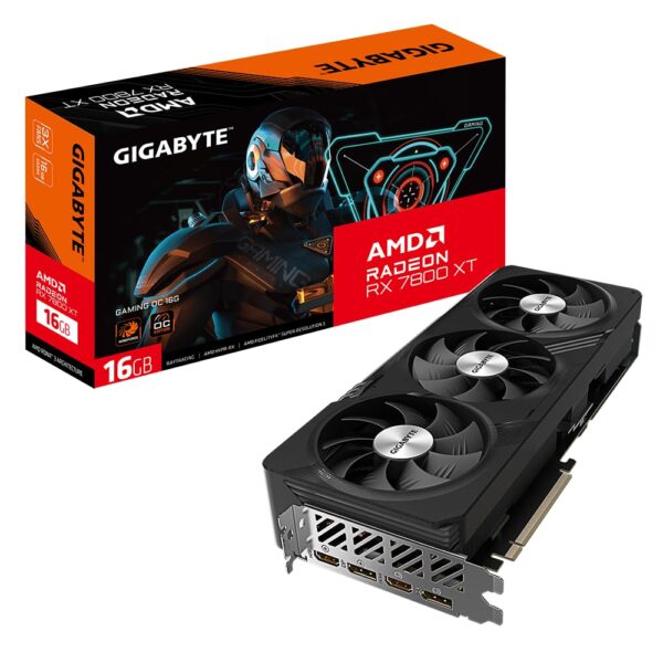 Gigabyte Radeon RX 7800 XT Gaming OC 16GB Graphics Card - 16GB GDDR6 256-bit, Windforce Cooling System, Metal Back Plate, DP 2.1, HDMI 2.1, AMD RDNA 3 Architecture, GV-R78XTGAMING OC-16GD (Renewed)