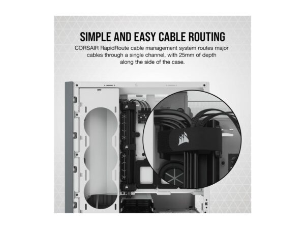 Corsair iCUE 5000X RGB Tempered Glass Mid-Tower ATX PC Smart Case (CC-9011213-WW) - White (Renewed) - Image 7