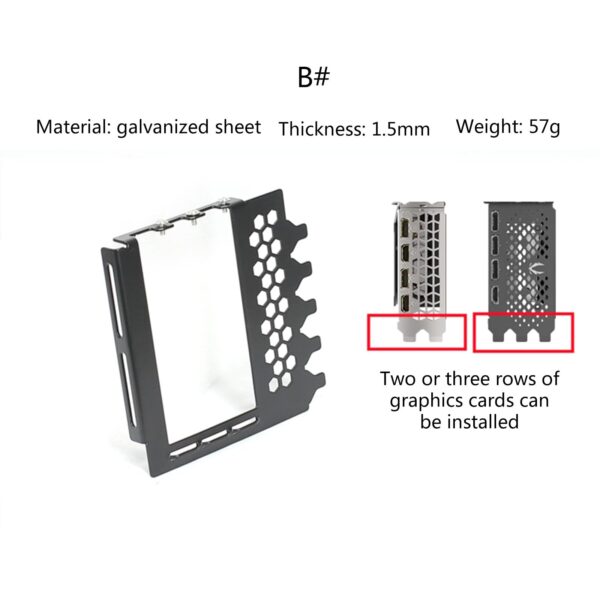 I Graphics Card Vertical Bracket Holder Graphics Card Steering Brackets Sturdy Metal Rack 2/3 Slots - Image 4